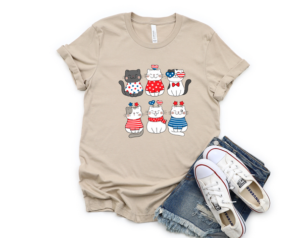 Patriotic Cats Graphic Tee