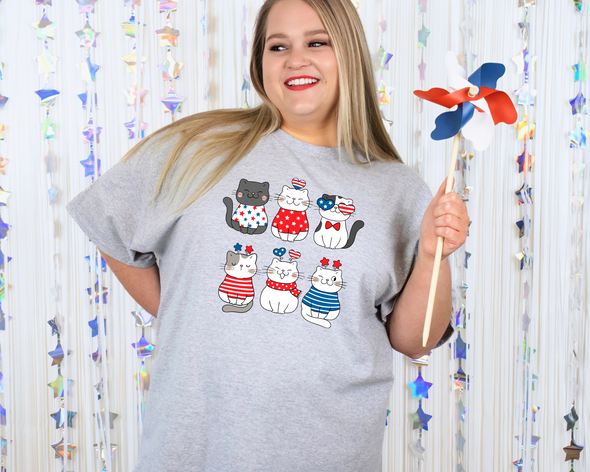 Patriotic Cats Graphic Tee