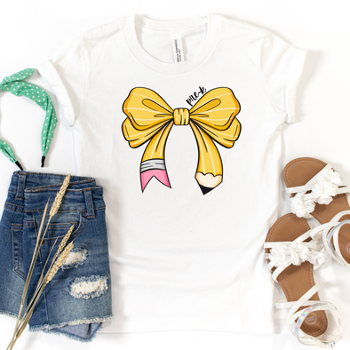 Pencil Bow Grades Graphic Tee