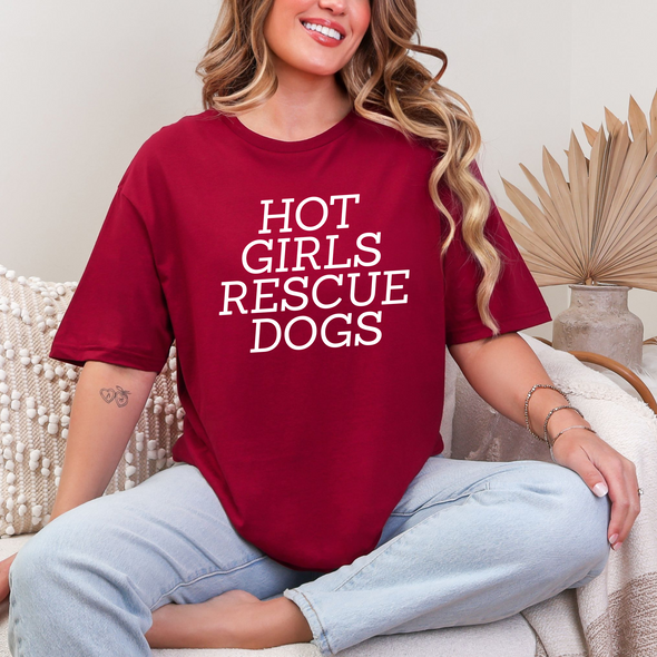 Hot Girls Rescue Dogs Graphic Tee