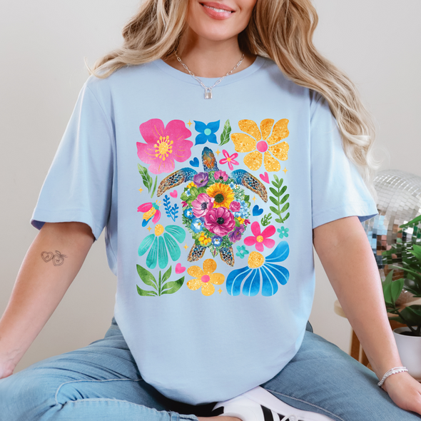 Boho Summer Turtle Graphic Tee