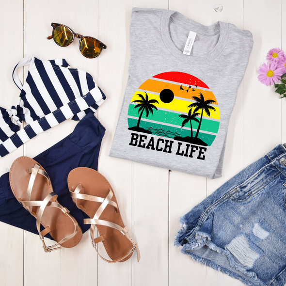 Beach Life Silhouette Graphic Tee