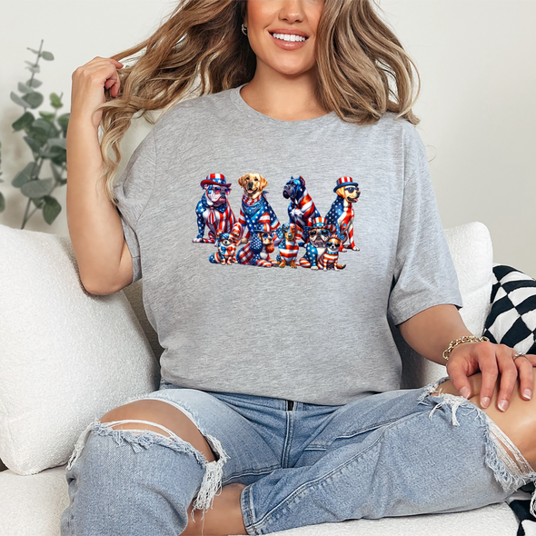 Patriotic Dogs Graphic Tee