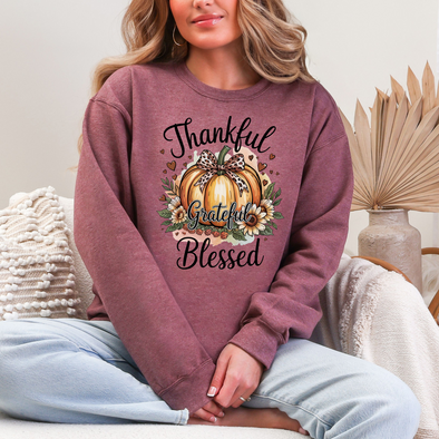 Thankful Grateful Blessed Pumpkin Sweatshirt