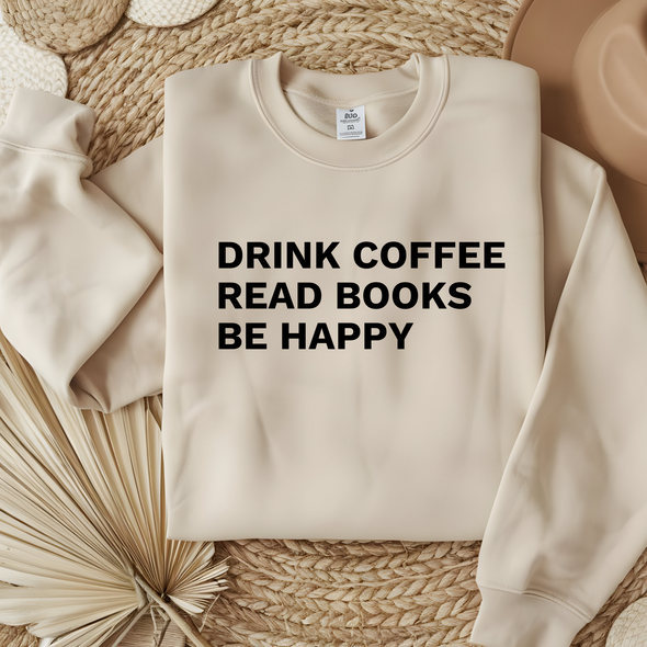 Coffee Books Happy Graphic Tee and Sweatshirt