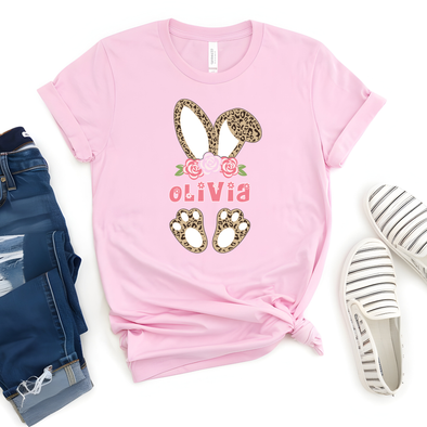 Custom Leopard Bunny Graphic Tee
