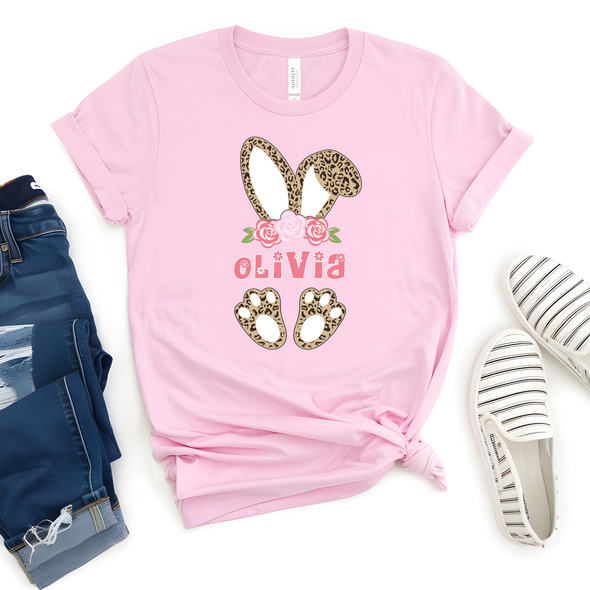 Custom Leopard Bunny Graphic Tee