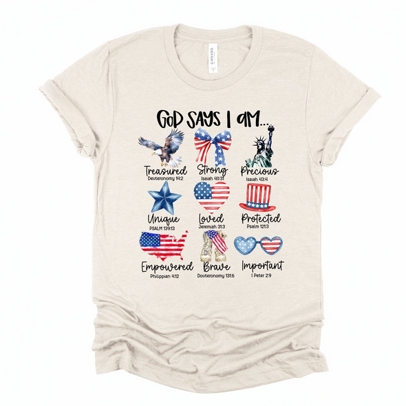 America - God Says I Am Graphic Tee