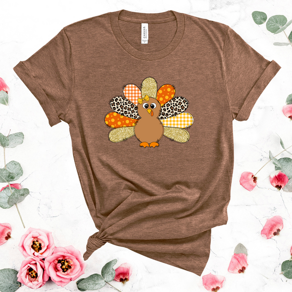 Thanksgiving Turkey Bling Graphic Tee