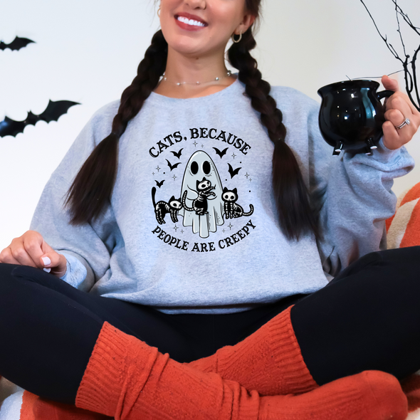 Cats People Are Creepy Graphic Tee and Sweatshirt