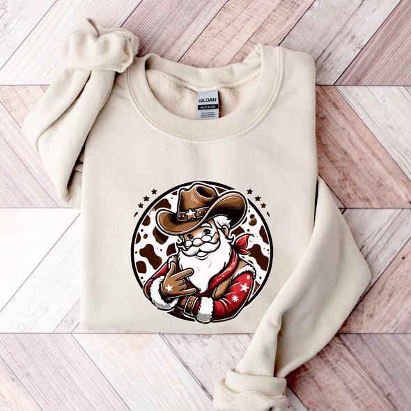 Cowboy Santa Graphic Tee and Sweatshirt