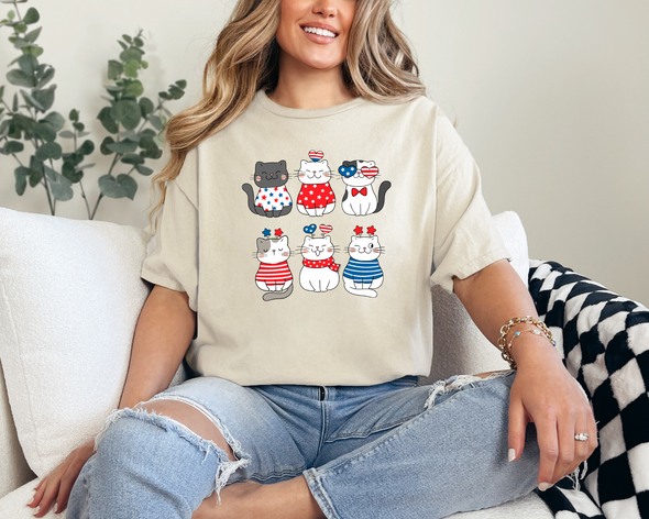 Patriotic Cats Graphic Tee