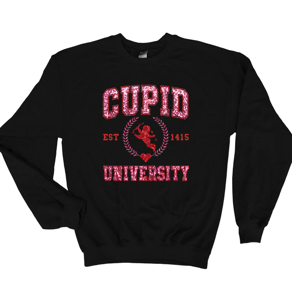 Cupid University Bling Graphic Tee and Sweatshirt