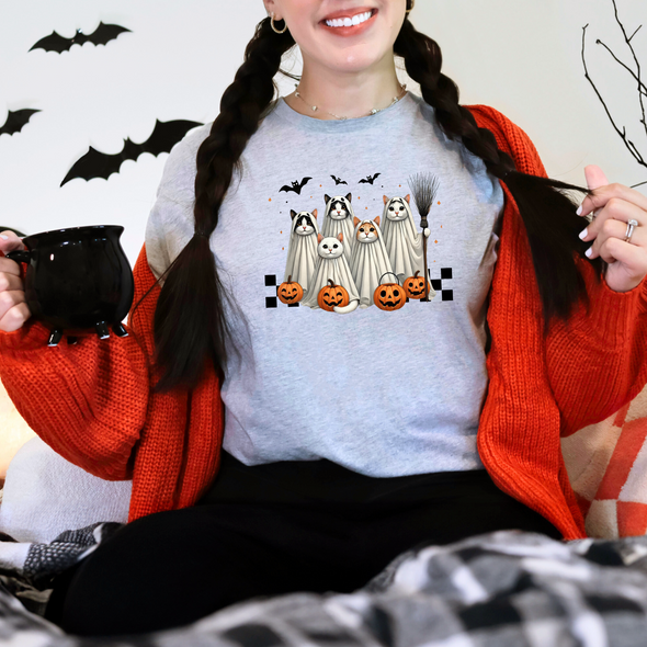 Spooky Cats Graphic Tee and Sweatshirt