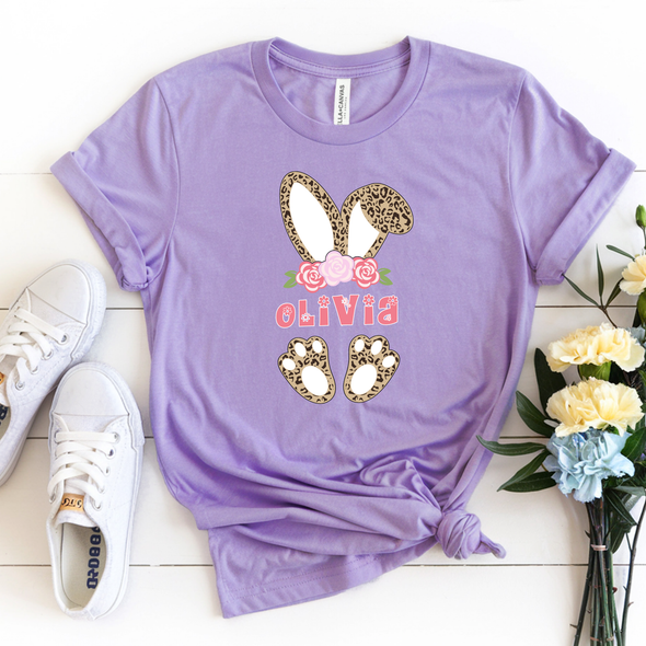 Custom Leopard Bunny Graphic Tee