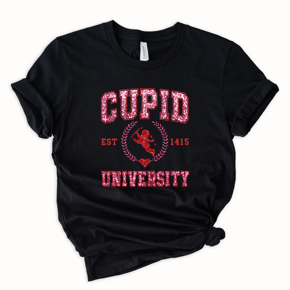 Cupid University Bling Graphic Tee and Sweatshirt