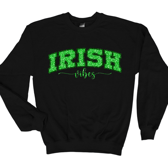 Irish Vibes Bling Graphic Tee and Sweatshirt