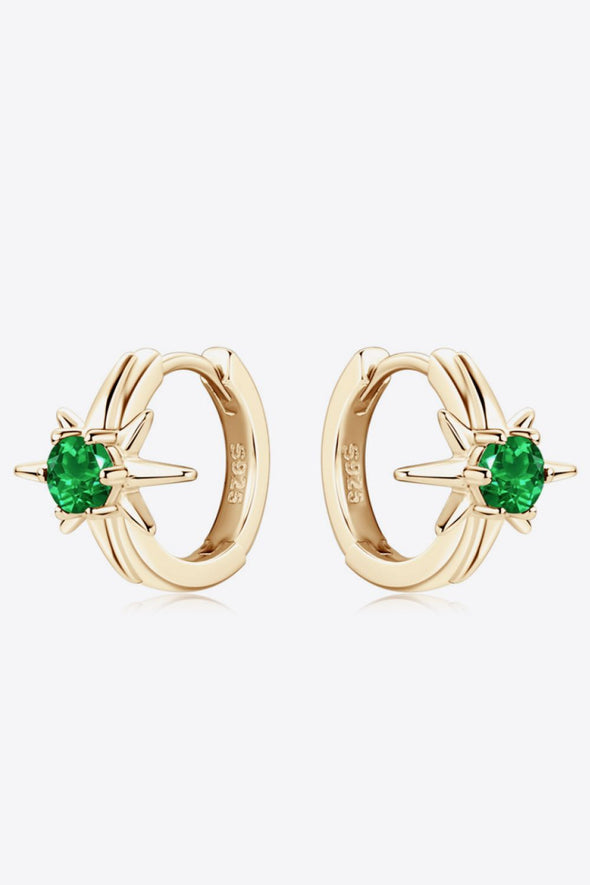 Lab-Grown Emerald Huggie Earrings