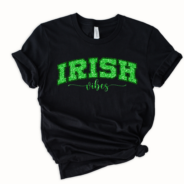 Irish Vibes Bling Graphic Tee and Sweatshirt