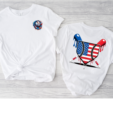 American Baseball Drip Graphic Tee