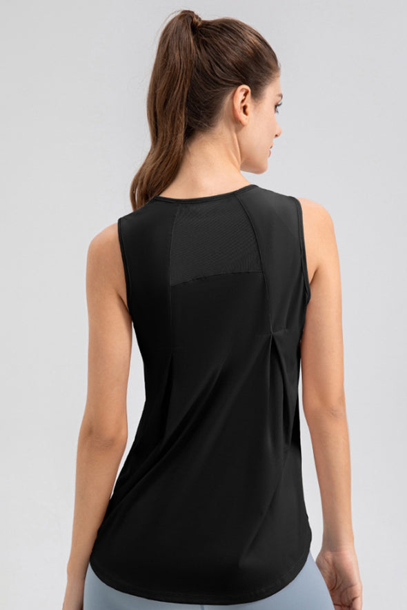 Round Neck Wide Strap Active Tank