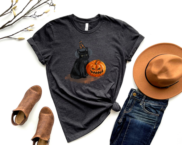 Halloween Cat Graphic Tee