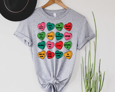 90's Rock Candy Hearts Graphic Tee