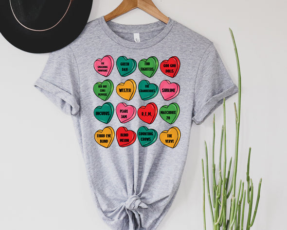 90's Rock Candy Hearts Graphic Tee and Sweatshirt