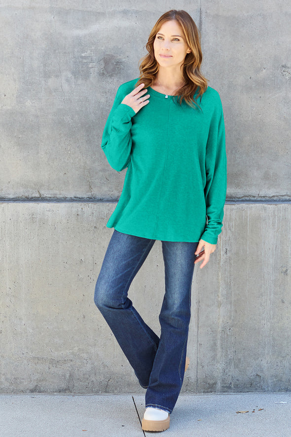 Double Take Round Neck Long Sleeve T-Shirt