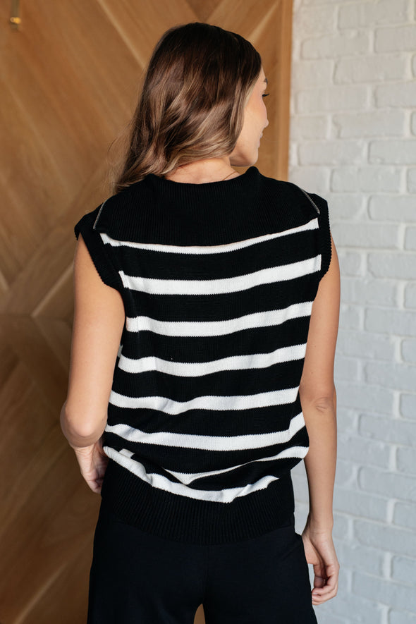 Attached At The Hip 1/4 Zip Sleeveless Sweater