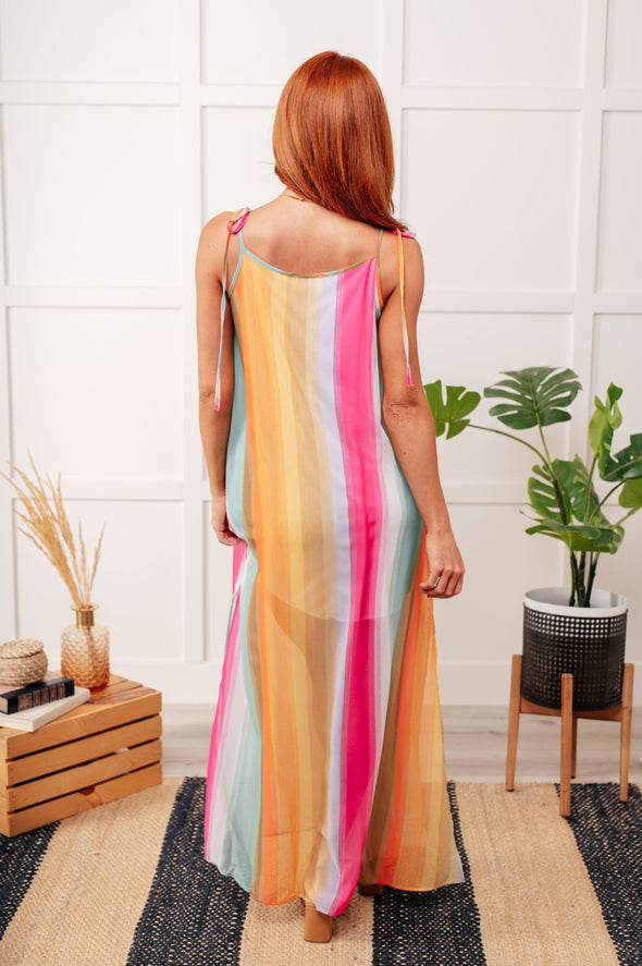 Beyond The Horizon Shoulder Tie Summer Dress