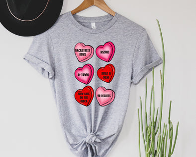 Boy Bands Candy Hearts Graphic Tee