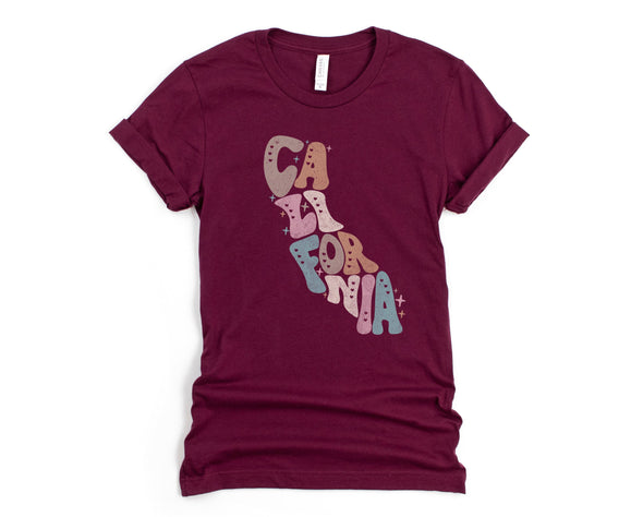 Pastel California Graphic Tee and Sweatshirt