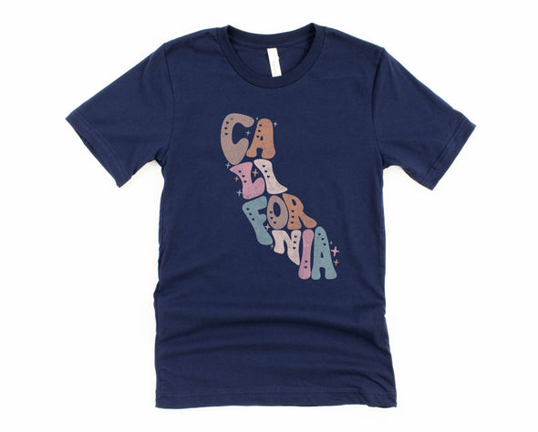 Pastel California Graphic Tee and Sweatshirt