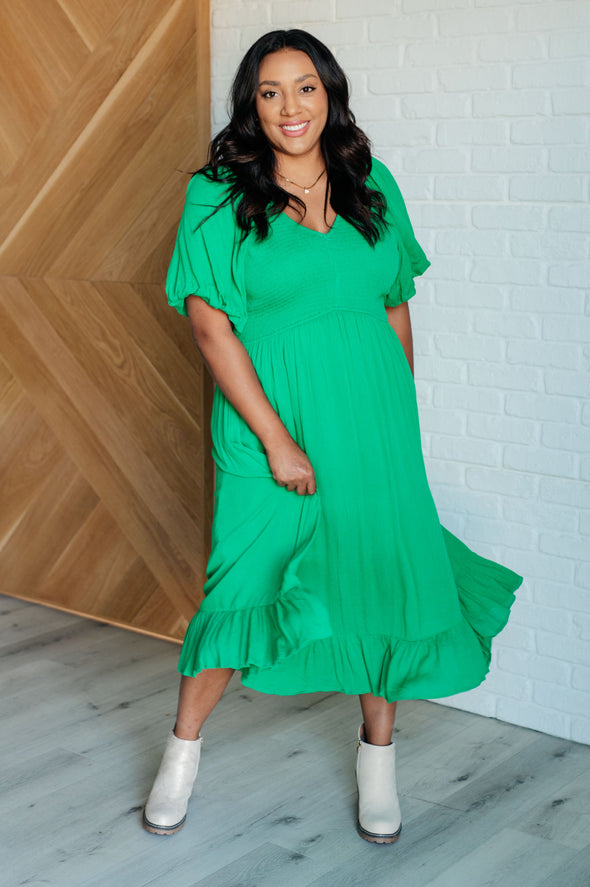 Catch a Cloud and Pin It Down Smocked Bodice Dress
