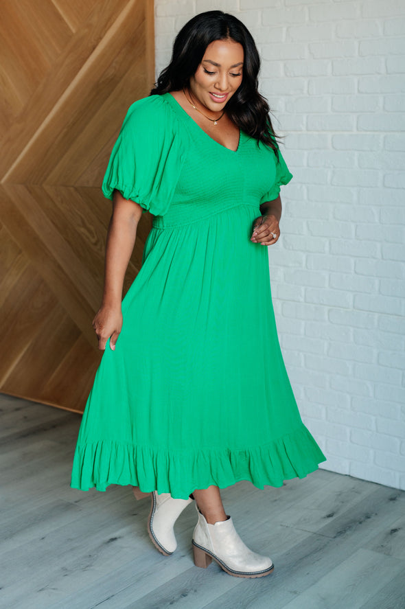 Catch a Cloud and Pin It Down Smocked Bodice Dress