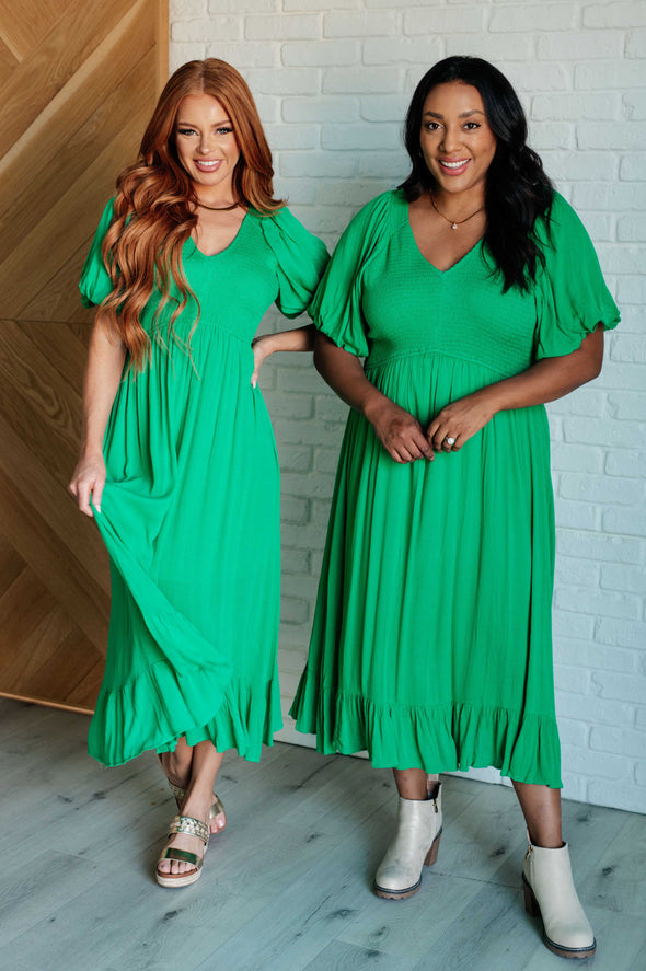 Catch a Cloud and Pin It Down Smocked Bodice Dress