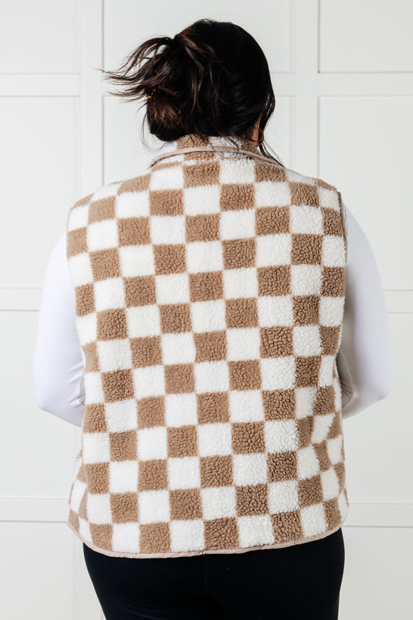 Check It Out Checkered Fleece Vest