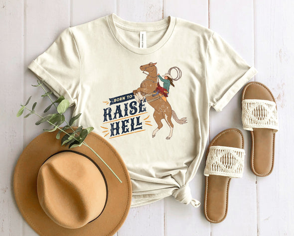 Cowgirl Born To Raise Hell Graphic Tee