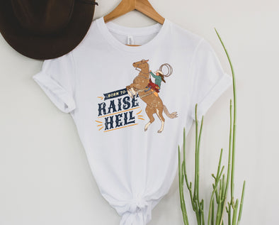 Cowgirl Born To Raise Hell Graphic Tee