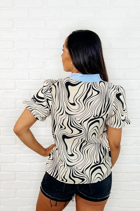 Don't Want To Wait Zebra Print Top