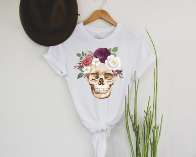 Floral Skull Graphic Tee