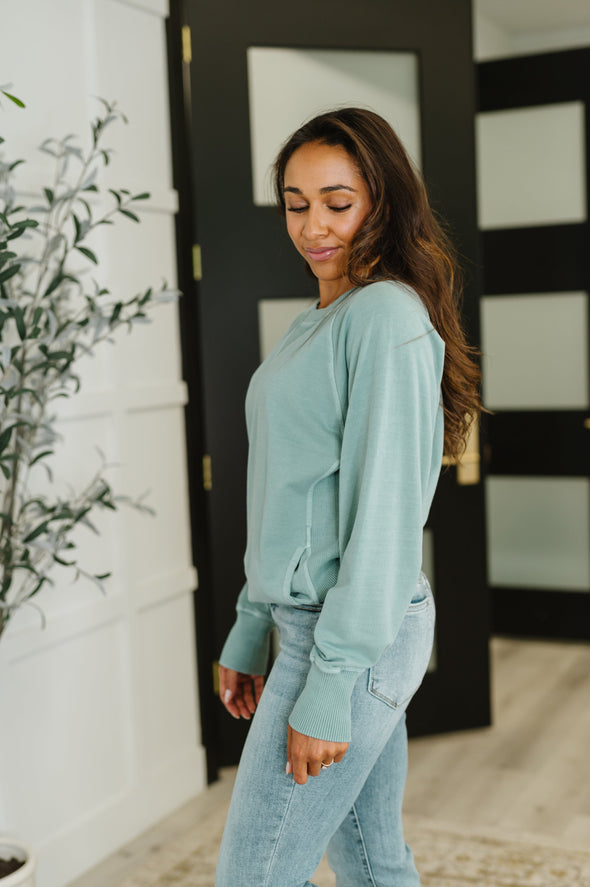 For The Experience Relaxed Pullover in Ash Blue