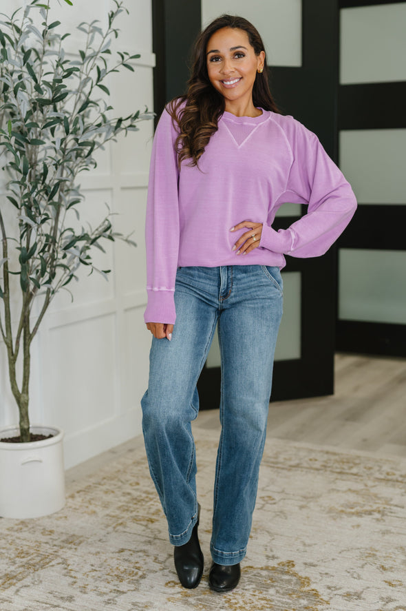 For The Experience Relaxed Pullover in Lavender