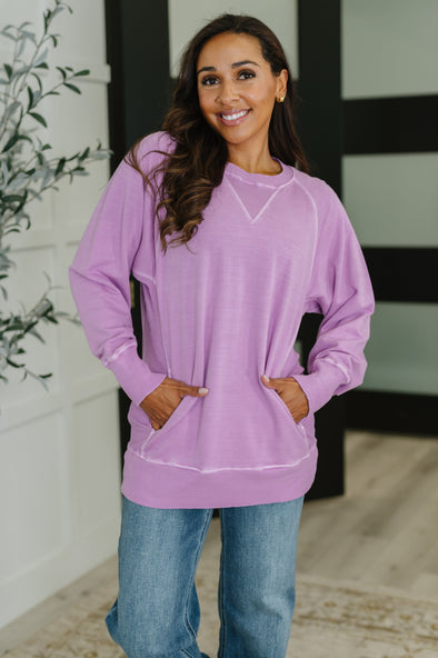 For The Experience Relaxed Pullover in Lavender
