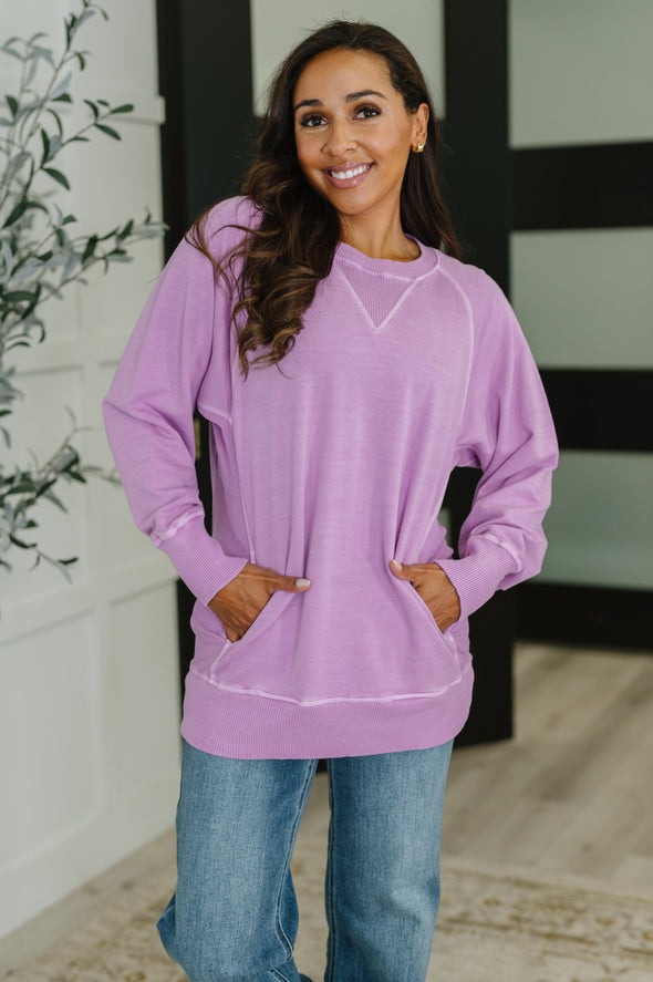 For The Experience Relaxed Pullover in Lavender