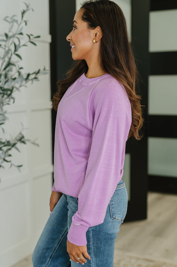For The Experience Relaxed Pullover in Lavender