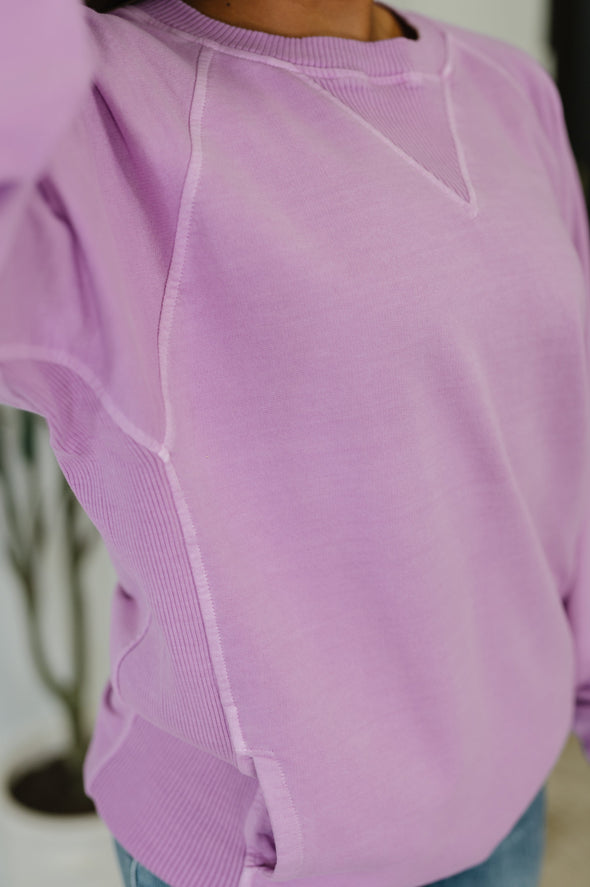 For The Experience Relaxed Pullover in Lavender