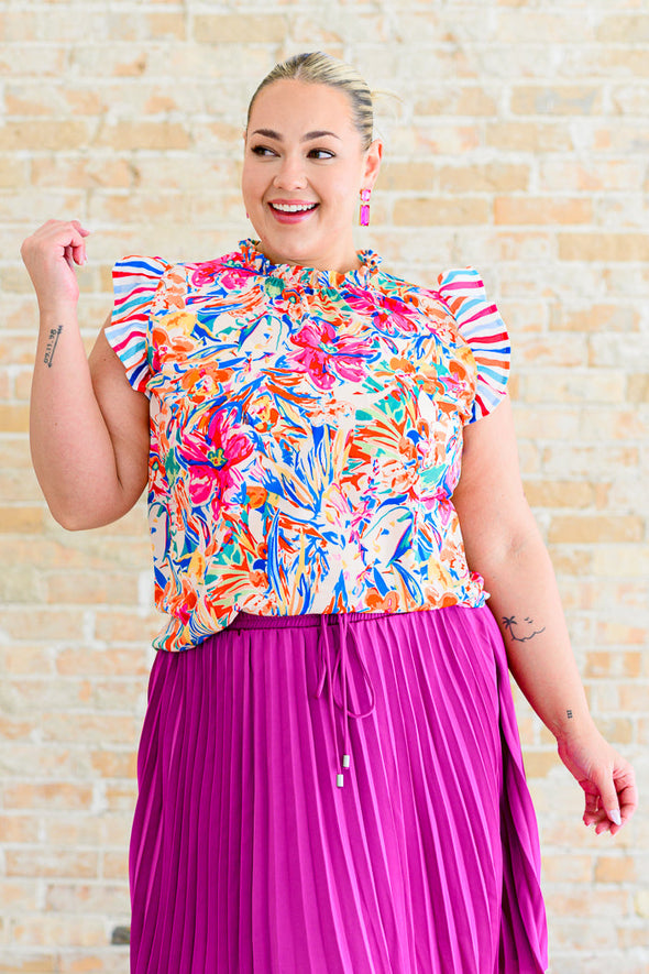 Get Out Of Town Ruffle Sleeve Top