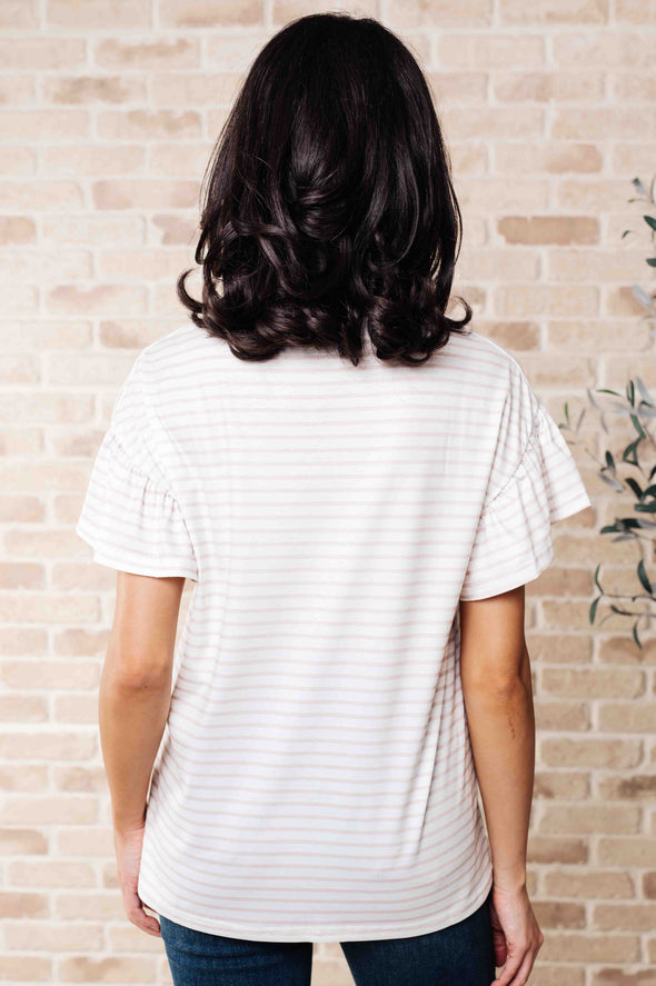 Hand To Hold Lace Detail Striped Top